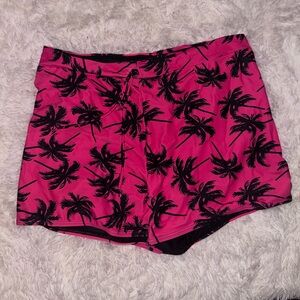 Pink and Black Palm Tree swim Shorts